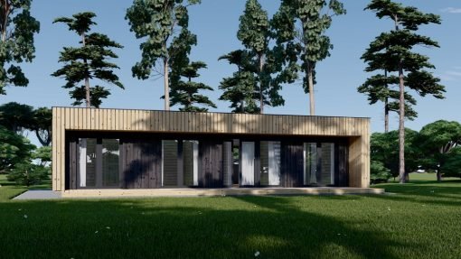 Midi - trähus KAYA 2 (44 mm + träbeklädnad), 64 m²