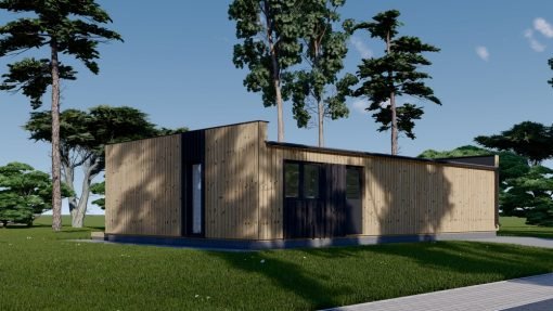 Midi - trähus KAYA 2 (44 mm + träbeklädnad), 64 m²