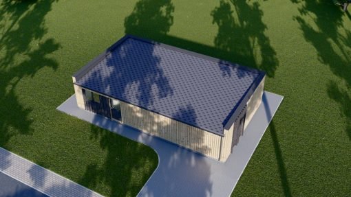 Midi - trähus KAYA 2 (44 mm + träbeklädnad), 64 m²