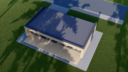 Midi - trähus KAYA 2 (44 mm + träbeklädnad), 64 m²