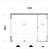 Dubbelgarage med förråd SILVIA DUO F PLUS (34 mm + träbeklädnad), 8×6 m, 48 m²
