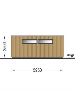 Dubbelgarage med förråd SILVIA DUO F PLUS (34 mm + träbeklädnad), 8×6 m, 48 m²