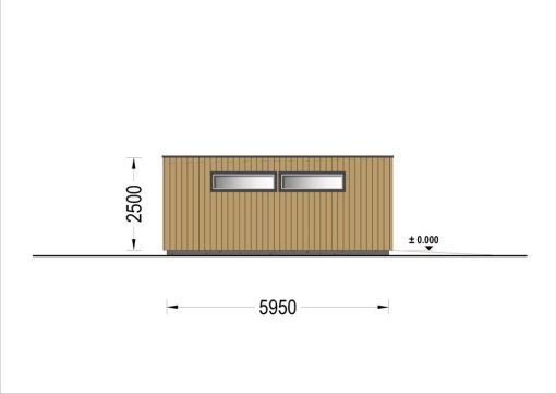 Dubbelgarage med förråd SILVIA DUO F PLUS (34 mm + träbeklädnad), 8×6 m, 48 m²