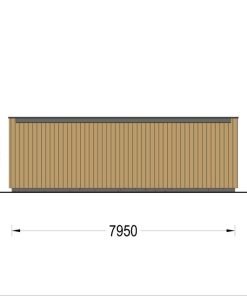 Dubbelgarage med förråd SILVIA DUO F PLUS (34 mm + träbeklädnad), 8×6 m, 48 m²