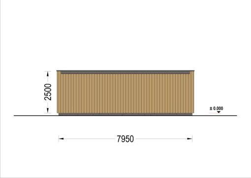 Dubbelgarage med förråd SILVIA DUO F PLUS (34 mm + träbeklädnad), 8×6 m, 48 m²