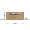 Dubbelgarage med förråd SILVIA DUO F PLUS (34 mm + träbeklädnad), 8×6 m, 48 m²
