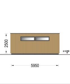 Dubbelgarage med förråd SILVIA DUO F PLUS (34 mm + träbeklädnad), 8×6 m, 48 m²