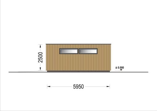 Dubbelgarage med förråd SILVIA DUO F PLUS (34 mm + träbeklädnad), 8×6 m, 48 m²