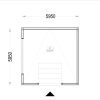 Enkelgarage med platt tak SILVIA F (34 mm + träbeklädnad), 6×6 m, 36 m²