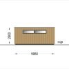 Enkelgarage med platt tak SILVIA F (34 mm + träbeklädnad), 6×6 m, 36 m²