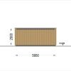 Enkelgarage med platt tak SILVIA F (34 mm + träbeklädnad), 6×6 m, 36 m²