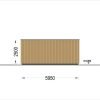 Enkelgarage med platt tak SILVIA F (34 mm + träbeklädnad), 6×6 m, 36 m²