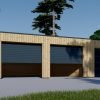 Dubbelgarage med förråd SILVIA DUO F PLUS (34 mm + träbeklädnad), 8×6 m, 48 m²