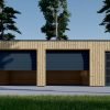 Dubbelgarage med förråd SILVIA DUO F PLUS (34 mm + träbeklädnad), 8×6 m, 48 m²