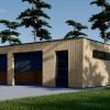 Dubbelgarage med förråd SILVIA DUO F PLUS (34 mm + träbeklädnad), 8×6 m, 48 m²
