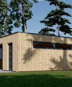 Dubbelgarage med förråd SILVIA DUO F PLUS (34 mm + träbeklädnad), 8×6 m, 48 m²