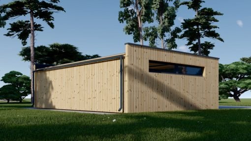 Dubbelgarage med förråd SILVIA DUO F PLUS (34 mm + träbeklädnad), 8×6 m, 48 m²