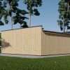 Enkelgarage med platt tak SILVIA F (34 mm + träbeklädnad), 6×6 m, 36 m²
