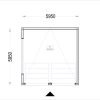 Garage med platt tak SILVIA DUO F (34 mm + träbeklädnad), 6×6 m, 36 m²