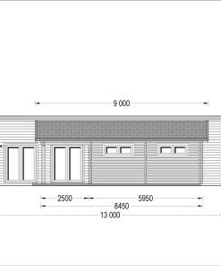 Trävilla med Platt Tak BERTA (66 mm / 44 mm + 44 mm), 105 m²