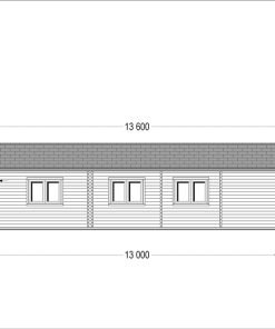 Trävilla med Platt Tak BERTA (66 mm / 44 mm + 44 mm), 105 m²