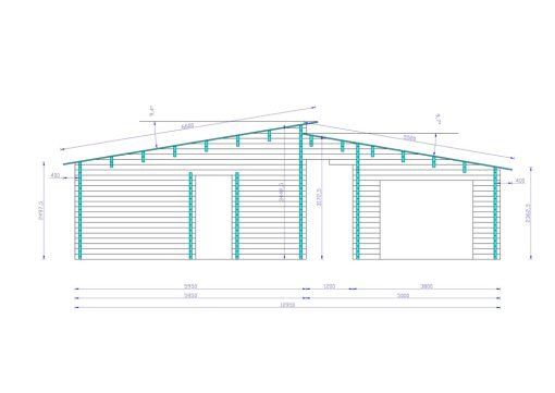 Trävilla med Platt Tak BERTA (66 mm / 44 mm + 44 mm), 105 m²