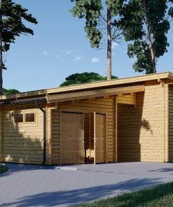 Trävilla med Platt Tak BERTA (66 mm / 44 mm + 44 mm), 105 m²