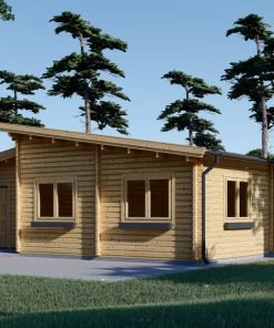 Trävilla med Platt Tak BERTA (66 mm / 44 mm + 44 mm), 105 m²