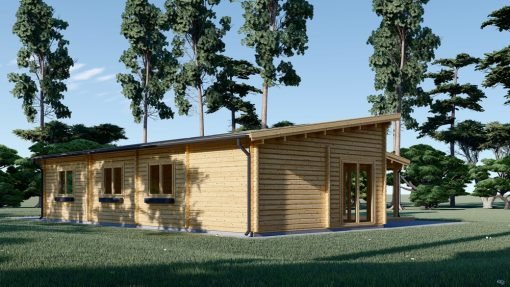 Trävilla med Platt Tak BERTA (66 mm / 44 mm + 44 mm), 105 m²