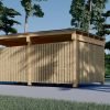 Träcarport LUNA F med L-formad vägg, 3,2 x 6 m