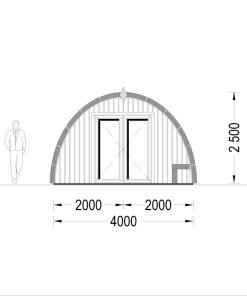 Trähytte BRETA (44 mm), 4×6 m, 24 m²