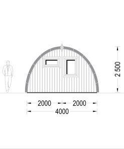 Trähytte BRETA (44 mm), 4×6 m, 24 m²