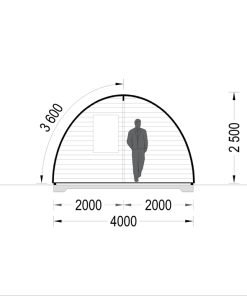 Trähytte BRETA (44 mm), 4×6 m, 24 m²