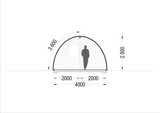 Trähytte BRETA (44 mm), 4×6 m, 24 m²