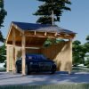 Träcarport med L-formad vägg LUNA, 3,2 x 6 m