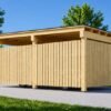 Träcarport LUNA F med L-formad vägg (3,2 x 6 m)