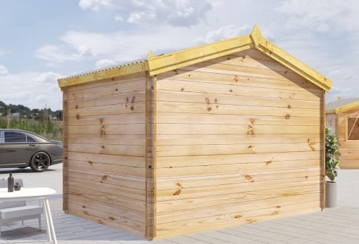 Träkiosk 6 m² (4×4), 44 mm