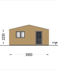 Trippel Trägarage SILVIA TRIO, 9×6 m, 54 m² (34 mm + träbeklädnad)