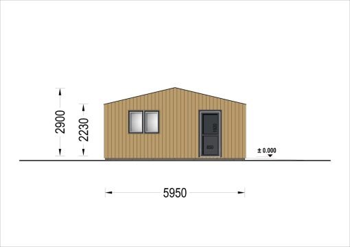 Trippel Trägarage SILVIA TRIO, 9×6 m, 54 m² (34 mm + träbeklädnad)