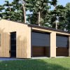 Trippel Trägarage SILVIA TRIO, 9×6 m, 54 m² (34 mm + träbeklädnad)