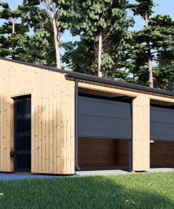 Trippel Trägarage SILVIA TRIO, 9×6 m, 54 m² (34 mm + träbeklädnad)
