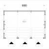 Trippel Trägarage SILVIA TRIO, 9×6 m, 54 m² (34 mm + träbeklädnad)
