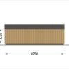 Trippel Trägarage SILVIA TRIO, 9×6 m, 54 m² (34 mm + träbeklädnad)