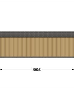 Trippel Trägarage SILVIA TRIO, 9×6 m, 54 m² (34 mm + träbeklädnad)