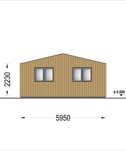 Trippel Trägarage SILVIA TRIO, 9×6 m, 54 m² (34 mm + träbeklädnad)
