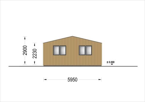 Trippel Trägarage SILVIA TRIO, 9×6 m, 54 m² (34 mm + träbeklädnad)