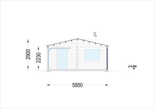 Trippel Trägarage SILVIA TRIO, 9×6 m, 54 m² (34 mm + träbeklädnad)