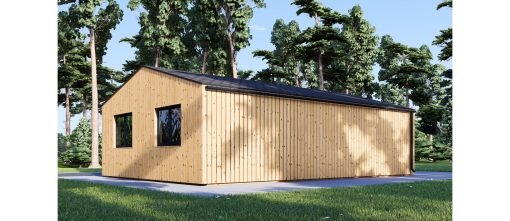 Trippel Trägarage SILVIA TRIO, 9×6 m, 54 m² (34 mm + träbeklädnad)