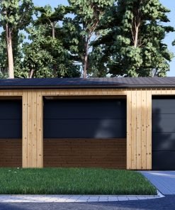 Trippel Trägarage SILVIA TRIO, 9×6 m, 54 m² (34 mm + träbeklädnad)