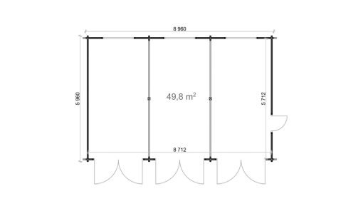 Trippelgarage 54 m² (6m x 9m), 44 mmm - Bild 4